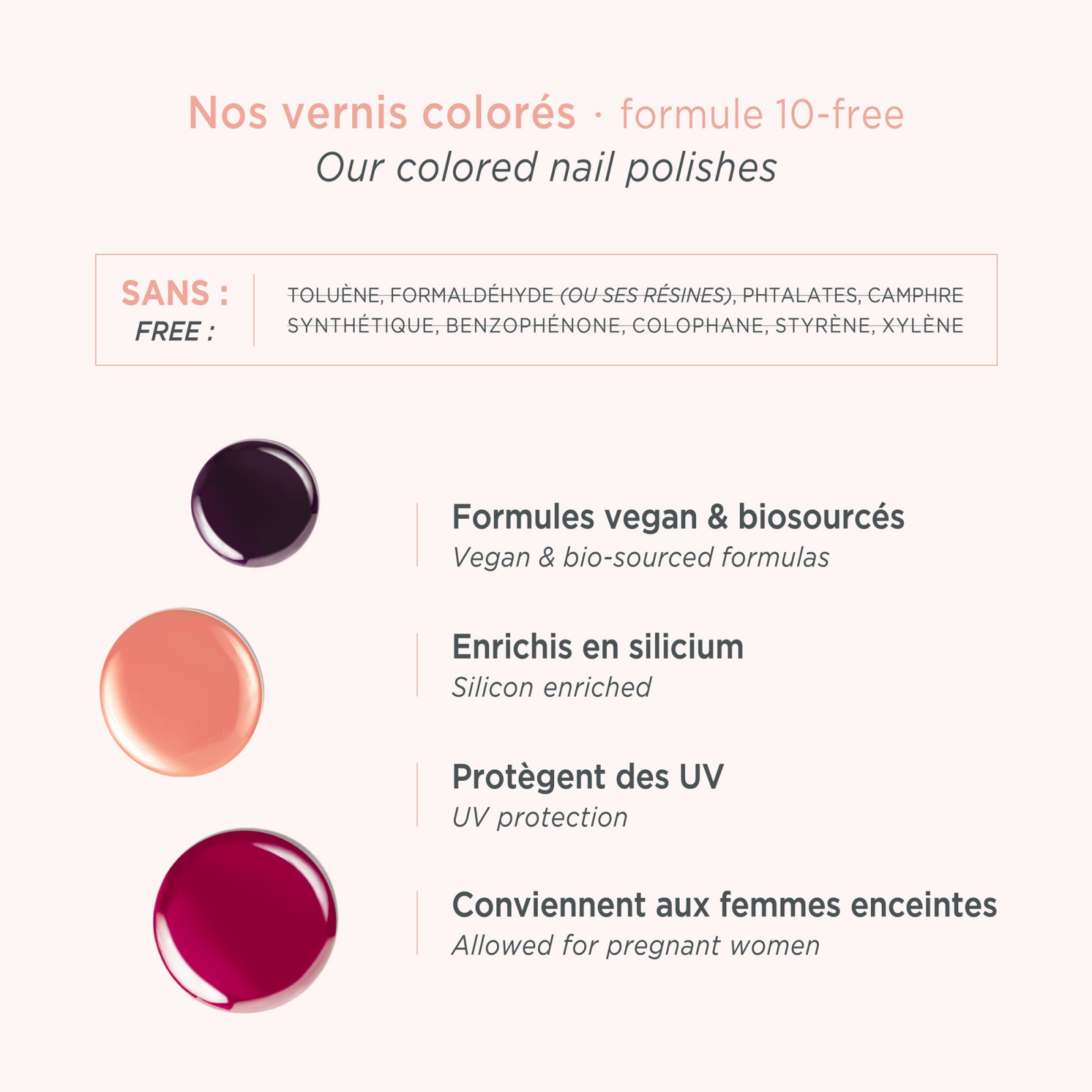 Nail polish, opaque and 10 free - MÊME Cosmetics